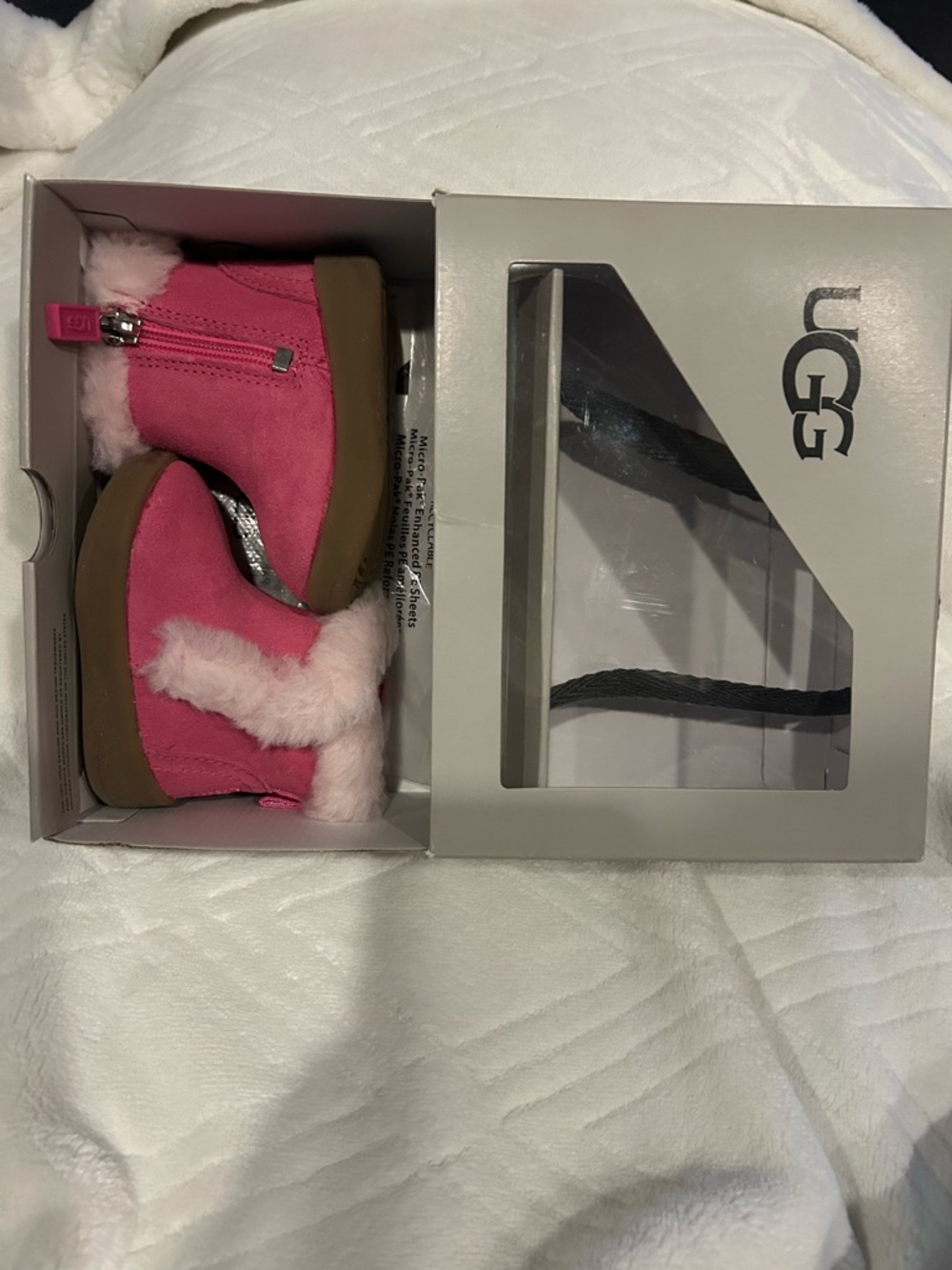 UGG Hot Pink Shearling Lined Baby Booties